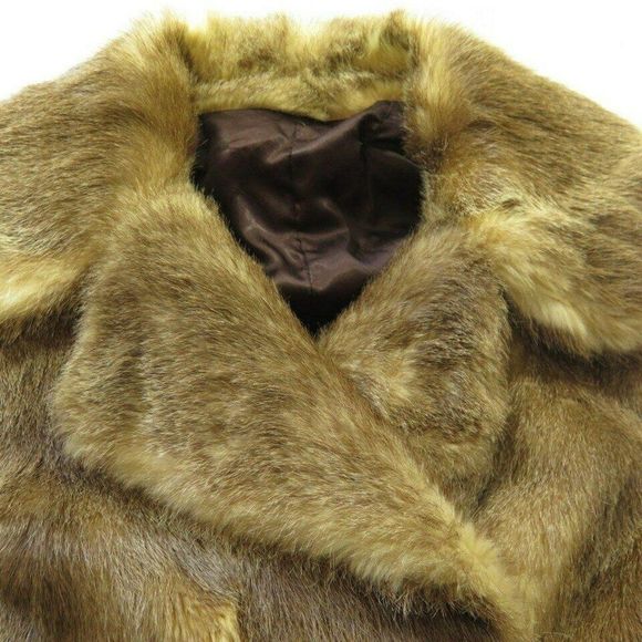 Vintage 90s Real Beaver Fur Coat S Brown - Picture 6 of 7